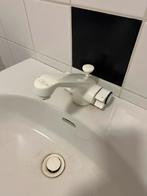 Lavabo en kraan met syfon, Huis en Inrichting, Badkamer | Complete badkamers, Ophalen, Zo goed als nieuw