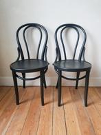 Paire de chaises de bistrot en bois courbé noir, Antiquités & Art, Enlèvement ou Envoi
