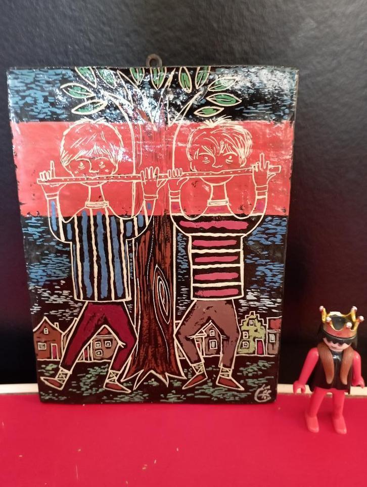 565) 4 handen op 1 fluit ( vermoedelijk door Ludo Laagland ), Antiek en Kunst, Kunst | Overige Kunst, Ophalen of Verzenden