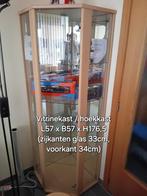 Hoekvitrinekast met verlichting, beuk, H176,5 cm, Ophalen