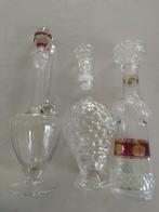 3 GLAZEN SIERKARAFFEN + 1 RUM SIERFLES, Verzamelen, Ophalen, Gebruikt, Overige typen