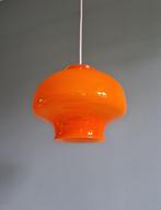 Vintage oranje opaline hanglamp, jaren 60-70, Ophalen of Verzenden