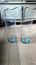 Twee glazen vazen 50 cm hoog, Huis en Inrichting, Woonaccessoires | Vazen, Ophalen, Zo goed als nieuw