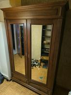 Antieke houten kast met spiegels, Antiek en Kunst, Ophalen