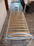 1 persoonsbed metaal, Huis en Inrichting, Ophalen, Gebruikt, Eenpersoons, Wit