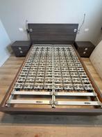 Bed met matras en lattenbodem, Huis en Inrichting, Slaapkamer | Bedden, Ophalen, Gebruikt, Bruin, Tweepersoons
