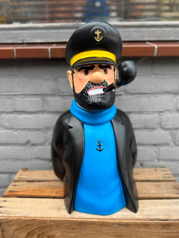 Kapitein Haddock Kuifje beeld - buste, Verzamelen, Stripfiguren, Zo goed als nieuw, Beeldje of Figuurtje, Kuifje, Ophalen