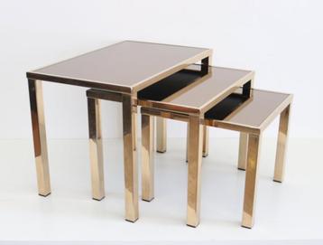 Nesting Tables from Belgo Chrom / Vintage bijzettafels beschikbaar voor biedingen
