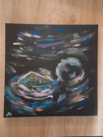Abstract acryl op canvas echo baby 39x39cm