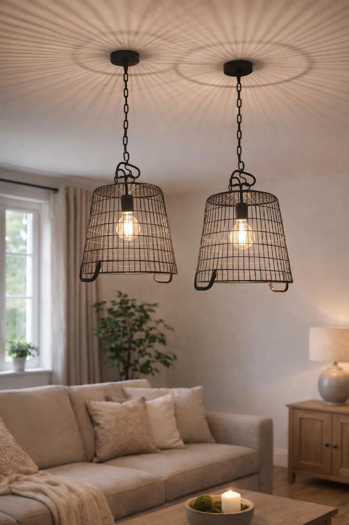 Stoere plafondlamp, Huis en Inrichting, Lampen | Plafondlampen, Zo goed als nieuw, Metaal, Ophalen of Verzenden