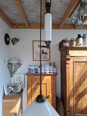Vintage verstelbare pendel hanglamp, katrol, contragewicht beschikbaar voor biedingen