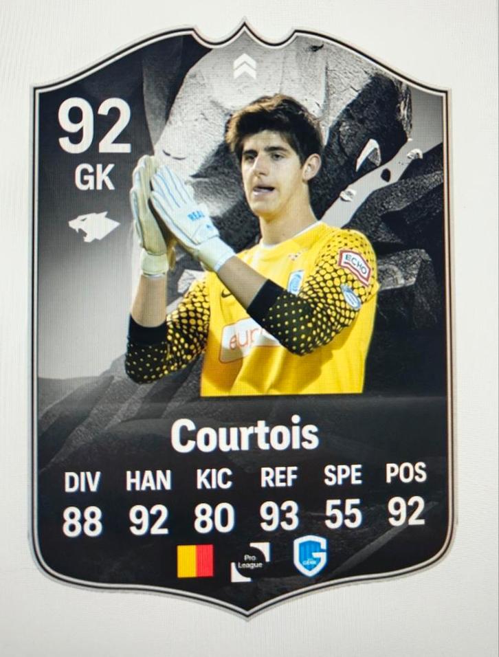 Voetbalkaartje (37cmx25cm) - Thibaut Courtois/ KRC Genk, Hobby en Vrije tijd, Stickers en Plaatjes, Zo goed als nieuw, Plaatje