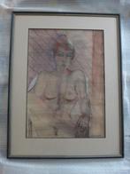 Peinture – Femme nue assise – Nicole Dubuisson, Enlèvement
