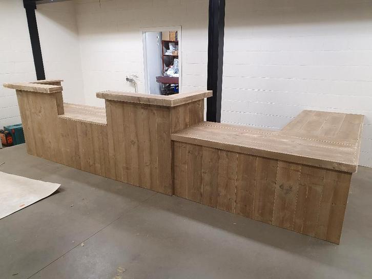 Unieke kwaliteit receptiebalie van steigerhout in elke maat, Maison & Meubles, Armoires | Dressoirs, Neuf, Enlèvement