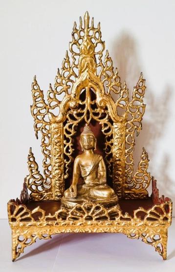 Autel bouddhiste avec statue de Bouddha., Enlèvement ou Envoi, Comme neuf, Autres types, Bouddhisme
