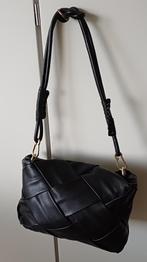 Handtas gevlochten zwart leder, Ophalen of Verzenden, Gebruikt, Zwart, Handtas