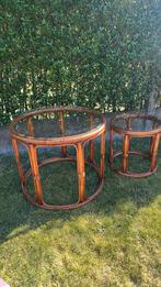 Model retro bijzettafeltjes, Huis en Inrichting, Tafels | Bijzettafels, Ophalen, Minder dan 45 cm, Gebruikt, Rond