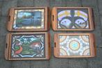 4 x dienblad vlinders: art deco: Carlos Zipperer (jaren 30), Ophalen of Verzenden, Zo goed als nieuw, Insect, Opgezet dier