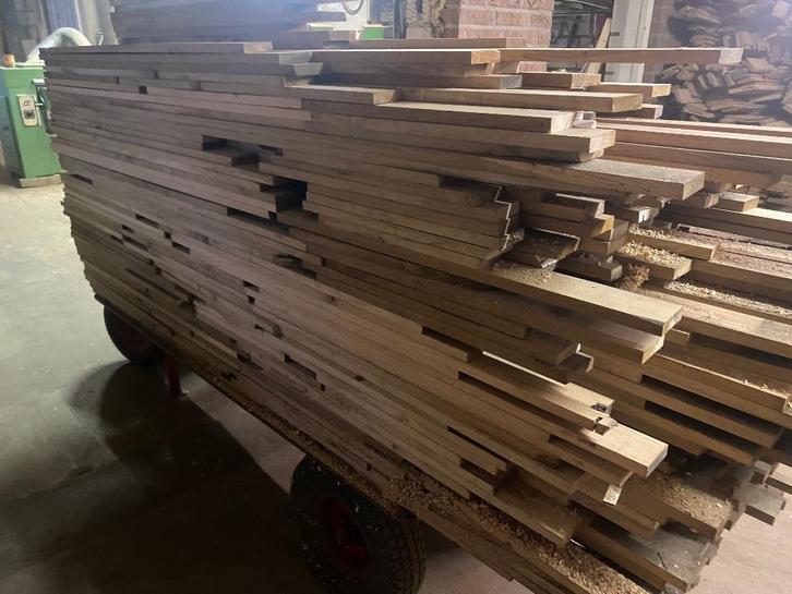Partij eiken latten geschaafd, Doe-het-zelf en Bouw, Hout en Planken, Nieuw, Plank, Eiken, Minder dan 200 cm, Minder dan 25 mm