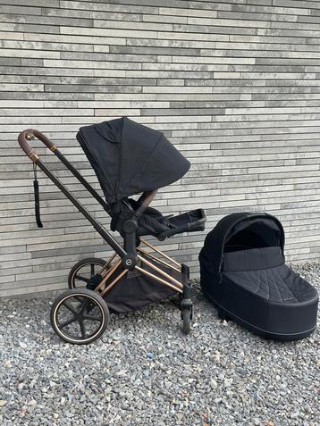 Lot Cybex Priam en or rose : cadre, chariot, poussette, ..., Enlèvement, Comme neuf