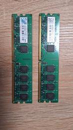 2 x Transcend 1G DDR2 800 DIMM 5-5-5, Computers en Software, RAM geheugen, Ophalen of Verzenden, Gebruikt, DDR2