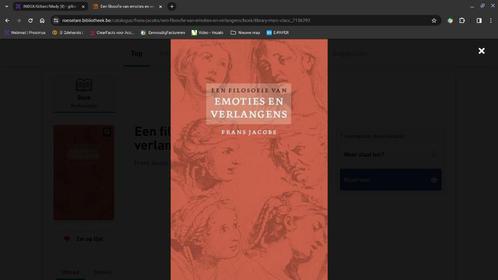 Emoties en verlangens door Frans Jacobs, Livres, Philosophie, Comme neuf, Philosophie pratique, Enlèvement ou Envoi
