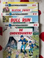 3 blauwbloezen strips, Ophalen