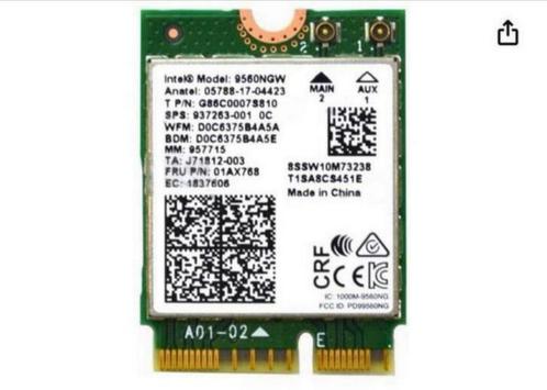 9560NGW Dual Band 1,73 Gbps Wireless Intel NGFF Key E wifi, Computers en Software, Netwerkkaarten, Nieuw, Ophalen of Verzenden