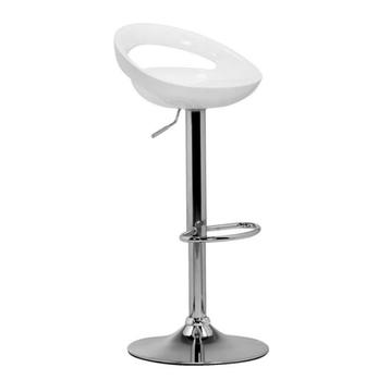 2 Tabourets De Bar Blanc Chrome disponible