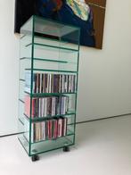 Glazen CD kast op wieltjes met 80 cd's, Cd's en Dvd's, Cd's | Jazz en Blues, Ophalen, 1980 tot heden, Zo goed als nieuw, Jazz en Blues