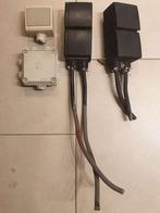 2 buitenstopkontakten zwart + verdeeldoos & buitenschakelaar, Doe-het-zelf en Bouw, Ophalen of Verzenden