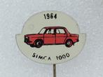 SP1568 Speldje 1964 Simca 1000 rood, Collections, Broches, Pins & Badges, Utilisé, Enlèvement ou Envoi