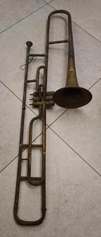 Antieke ventieltrombone , Lier van Engelen jaar1910, Gebruikt, Ophalen of Verzenden