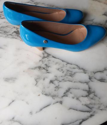 Escarpin en cuir verni bleu Easy - Taille 39- Nouveau