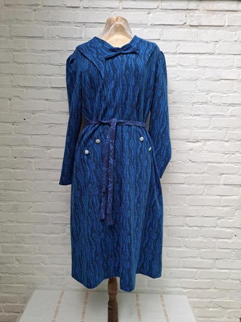 blauwe winterjurk, Kleding | Dames, Jurken, Gedragen, Maat 46/48 (XL) of groter, Blauw, Onder de knie, Ophalen of Verzenden