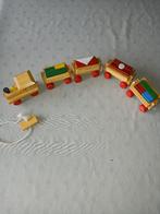 Houten trein met wagonnetjes, Kinderen en Baby's, Speelgoed | Houten speelgoed, Ophalen, Gebruikt, Duw- of Trekspeelgoed