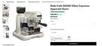 Bella Café 1550W 20bar Espresso Apparaat Room, Espresso apparaat, Zo goed als nieuw, 2 tot 4 kopjes, Afneembaar waterreservoir