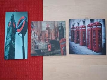 Wanddecoratie Londen 3 stuks beschikbaar voor biedingen
