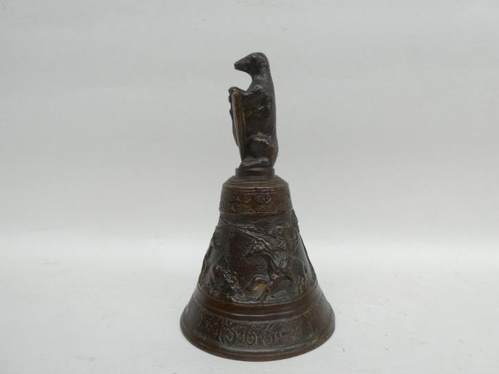 Bronzen bel met een beer als handgreep, Antiek en Kunst, Antiek | Brons en Koper, Ophalen