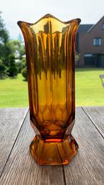 Glazen ART DECO vaas, kleur amber, 22,5 cm, Antiek en Kunst, Ophalen of Verzenden