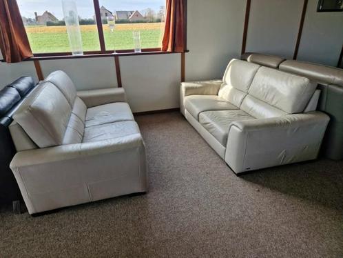 BUFFELLEDEREN SALON NATUZZI 2.5 EN 2.5 ZIT, Huis en Inrichting, Zetels | Complete zithoeken, Gebruikt, Leer, Ophalen