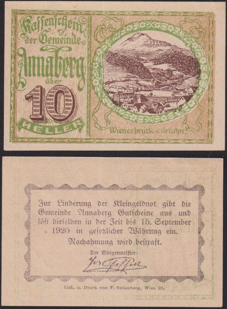 Annaberg, Timbres & Monnaies, Monnaies & Billets de banque | Collections, Billets de banque, Enlèvement ou Envoi