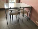 Keukentafel met 4 stoelen, Huis en Inrichting, Tafels | Eettafels, Ophalen, Gebruikt, Metaal