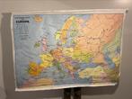 Landkaart Europa 160x120 schoolkaart, Antiek en Kunst, Antiek | Schoolplaten, Ophalen of Verzenden