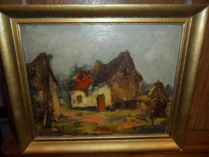 Olieverf op paneel door Edmond De Meulenaere (Brussel, 1884-, Antiek en Kunst, Kunst | Schilderijen | Klassiek, Ophalen of Verzenden