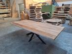 Teak boomstam tafel / eettafel : 2,4mx1.1m - massief hout, Nieuw, Ophalen
