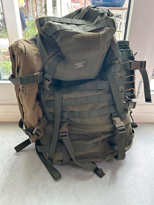 Rugzak Savotta Jäkääri L + 2x side pouch 6L + waterhouder, Handtassen en Accessoires, Tassen | Rugtassen, Zo goed als nieuw, Overige merken