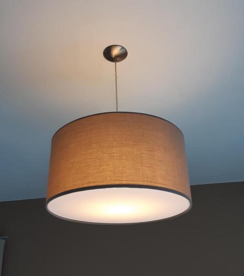 3 lampenkappen incl lampen -taupe:  50 x 25cm,  20 x17cm, Huis en Inrichting, Lampen | Lampenkappen, Gebruikt, Rond, Bruin, Grijs