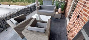 Wicker lounge set, Enlèvement, Utilisé, Osier, Table d'appoint