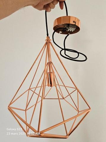 koperen, messing, bronzen plafondlamp/hanglamp als nieuw! beschikbaar voor biedingen